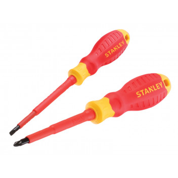 Stanley Tools FatMax VDE Insulated Screwdriver Set, 2 Piece SL/PZ