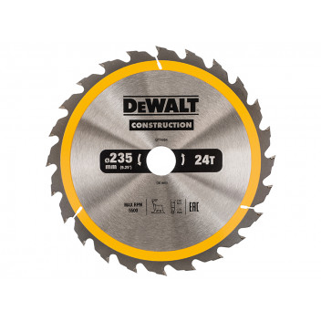 DEWALT Portable Construction Circular Saw Blade 235 x 30mm x 24T