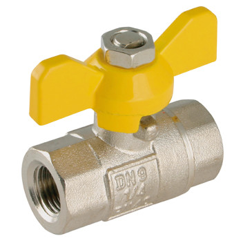 1/2\" BSPP Brass Ball Valve Ni Plated Body WRAS