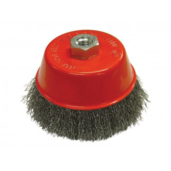 Faithfull Wire Cup Brush 125mm M14x2, 0.3mm Steel Wire