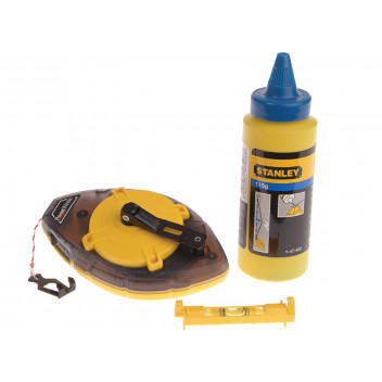 Stanley Tools Power Winder Chalk Line 30m, Chalk & Level