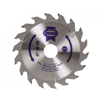 Faithfull TCT Circular Saw Blade 165 x 30mm x 18T POS