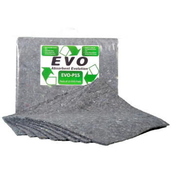 EVO Recycled Absorbent Pads 50cm x 40cm [Pack of 15] EVO-P15