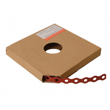 ForgeFix Red Plastic Coated Pre-Galvanised Band 17mm x 0.8 x 10m Box 1