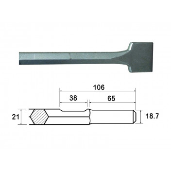 Faithfull Kango Shank Straight Scaling Chisel 75 x 300mm