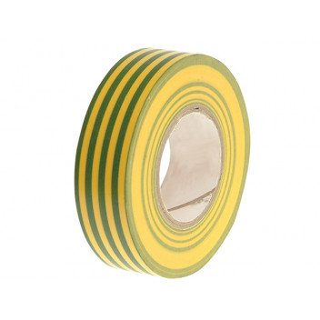 Faithfull PVC Electricial Tape Green / Yellow 19mm x 20m