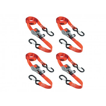 Master Lock Ratchet Tie-Down S-Hooks 4.25m Red 4 Piece