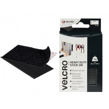 VELCRO Brand VELCRO Brand Heavy-Duty Stick On Strips (2) 50 x 100mm Black