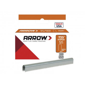 Arrow T25 Staples 14mm (9/16in) Box 1000