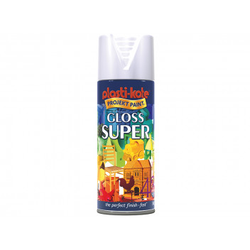 PlastiKote Gloss Super Spray White 400ml