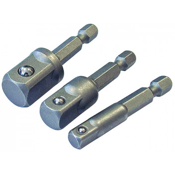 Faithfull Hex to Square Drive Adaptor Set, 3 Piece