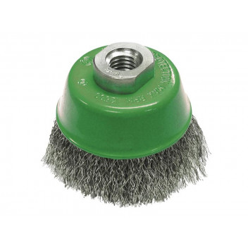 Faithfull Wire Cup Brush 75mm M14x2, 0.3mm Stainless Steel Wire