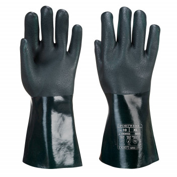 A835 Double Dipped PVC Gauntlet 35cm Green XL