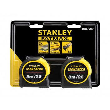 Stanley Tools FatMax Classic Tape Twin Pack 8m/26ft (Width 32mm)