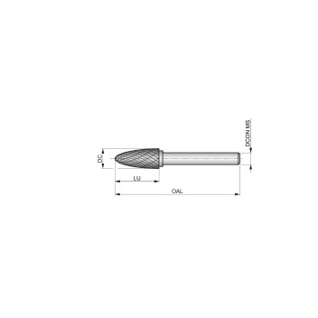 16mm Carbide Rotary Burr, Ball Nosed Tree, Shape F (P811)