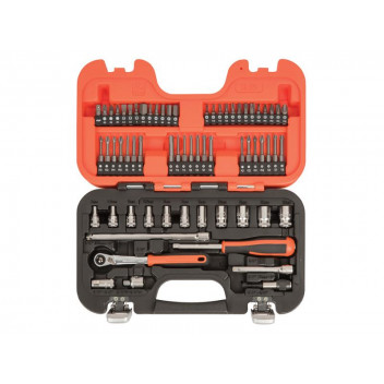 Bahco SL65 Slim Socket Set of 65 Metric 1/4in Drive