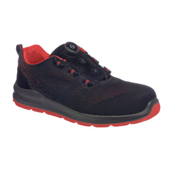 FT08 Compositelite Wire Lace Safety Trainer Knit S1P Black/Red Size 4