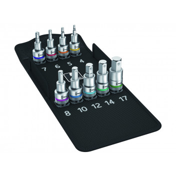 Wera 8740 C HF 1 Zyklop Bit Socket Set 1/2in Drive Holding Function, 9 Piece