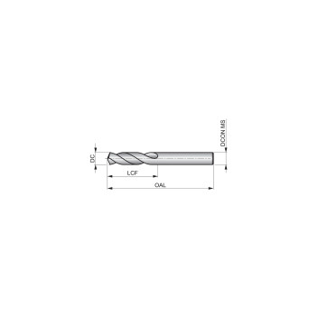 14mm HSS TiN-Tip Straight Shank Stub Drill (A022) FL 54mm OAL 107mm