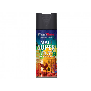 PlastiKote Matt Super Spray Black 400ml