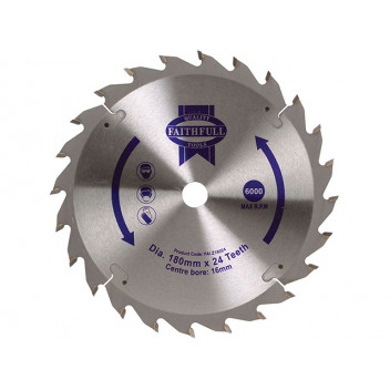 Faithfull TCT Circular Saw Blade 180 x 16mm x 24T POS