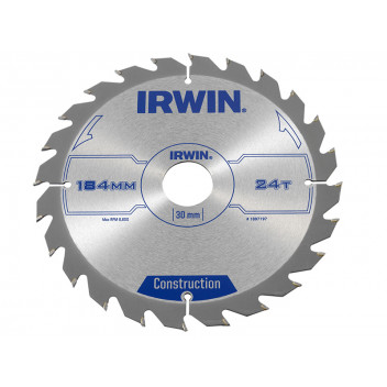 IRWIN Construction Circular Saw Blade 184 x 30mm x 24T ATB