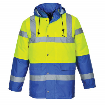 S466 Hi-Vis Contrast Traffic Jacket Yellow/Royal 3 XL
