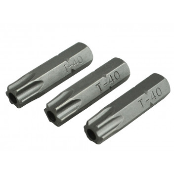Faithfull Security S2 Grade Steel Screwdriver Bits T40S x 25mm (Pack 3)