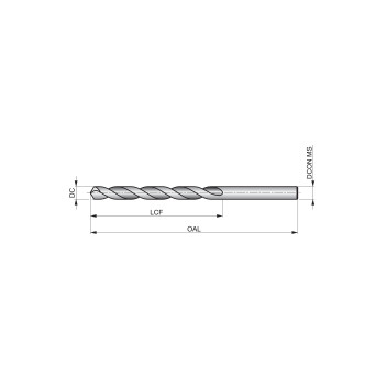 10.5mm HSS Straight Shank Long Series Drill (A110) FL 121mm OAL 184mm