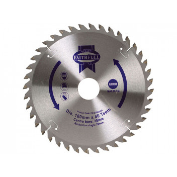 Faithfull TCT Circular Saw Blade 180 x 30mm x 40T POS