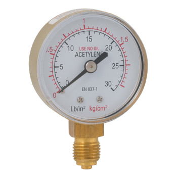 1/4\"BSPP 50MM ACETYLENE BTTM CNNCT GAUGE