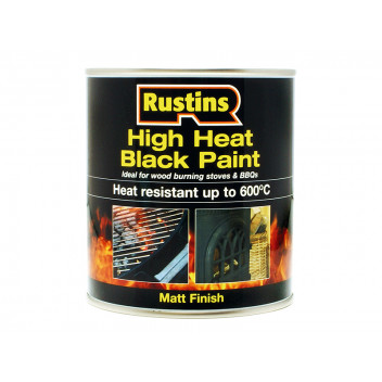 Rustins High Heat Paint 600?C Black 500ml