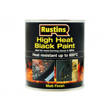 Rustins High Heat Paint 600C Black 250ml