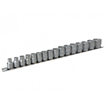 Teng M3816 Socket Clip Rail Set of 16 Metric 3/8in Drive