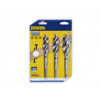 IRWIN Blue Groove Wood Power Bit Set, 3 Piece 20 22 & 25mm