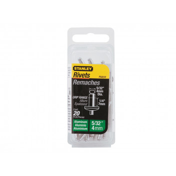 Stanley Tools 1-PAA54 Aluminium Rivets Medium 4 x 7mm Pack of 20