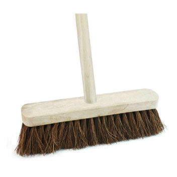 Complete 12\" Stiff Bassine Broom C/W Handle 11.302H1