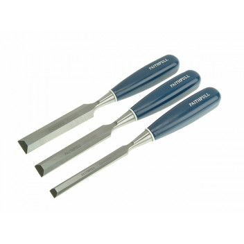 Faithfull Bevel Edge Chisel Blue Grip Set, 3 Piece