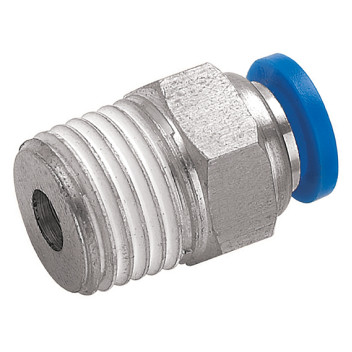 1/4\" OD X 10-32UNF MALE STUD PUSHIN HEX