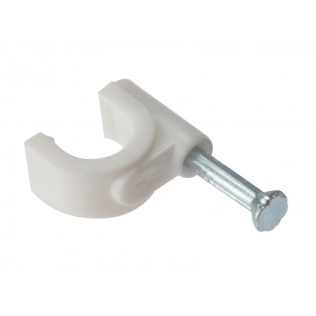 ForgeFix Cable Clip Round White 9-11mm Box 100