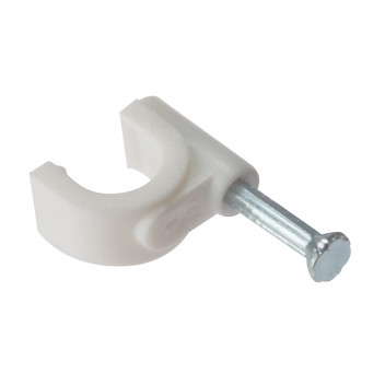 ForgeFix Cable Clip Round White 7-8mm Box 100