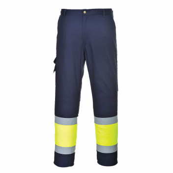 E049 Hi-Vis Two Tone Combat Trousers Yellow/Navy XXL