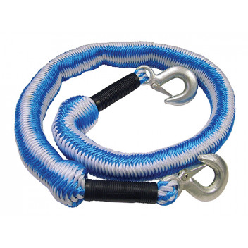 Faithfull Tow Rope Expanding 4m Metal Hooks 3 Tonnes