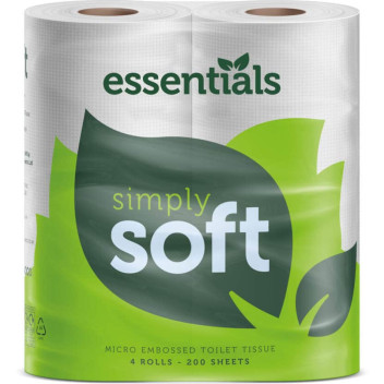 Small Roll Toilet Tissue White 2-Ply 48 Rolls x 200 sheets (11 x 12.5cm)