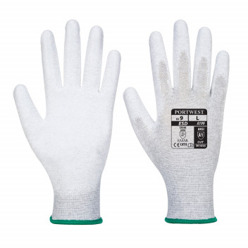 A199 Antistatic PU Palm Glove Grey Medium