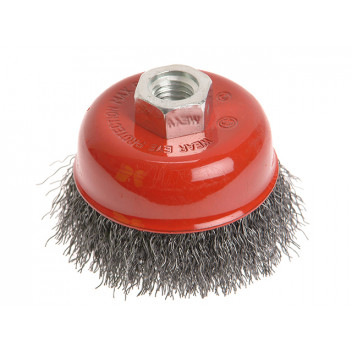 Faithfull Wire Cup Brush 100mm M14x2, 0.3mm Steel Wire
