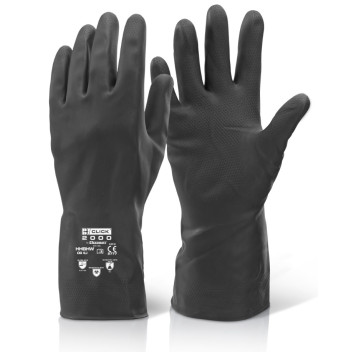 Heavy Weight Latex Black Gloves Ex-Large 1327-4 HHBHW