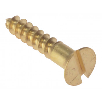 ForgeFix Wood Screw Slotted CSK Solid Brass 1.1/4in x 6 Box 200