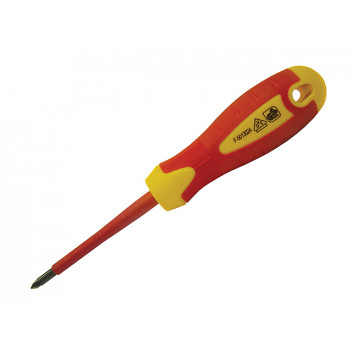 Faithfull VDE Soft Grip Screwdriver Pozidriv Tip PZ1 x 80mm