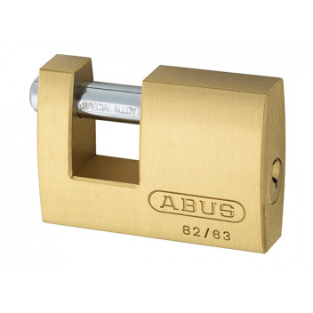 ABUS Mechanical 82/63mm Monoblock Brass Shutter Padlock Carded